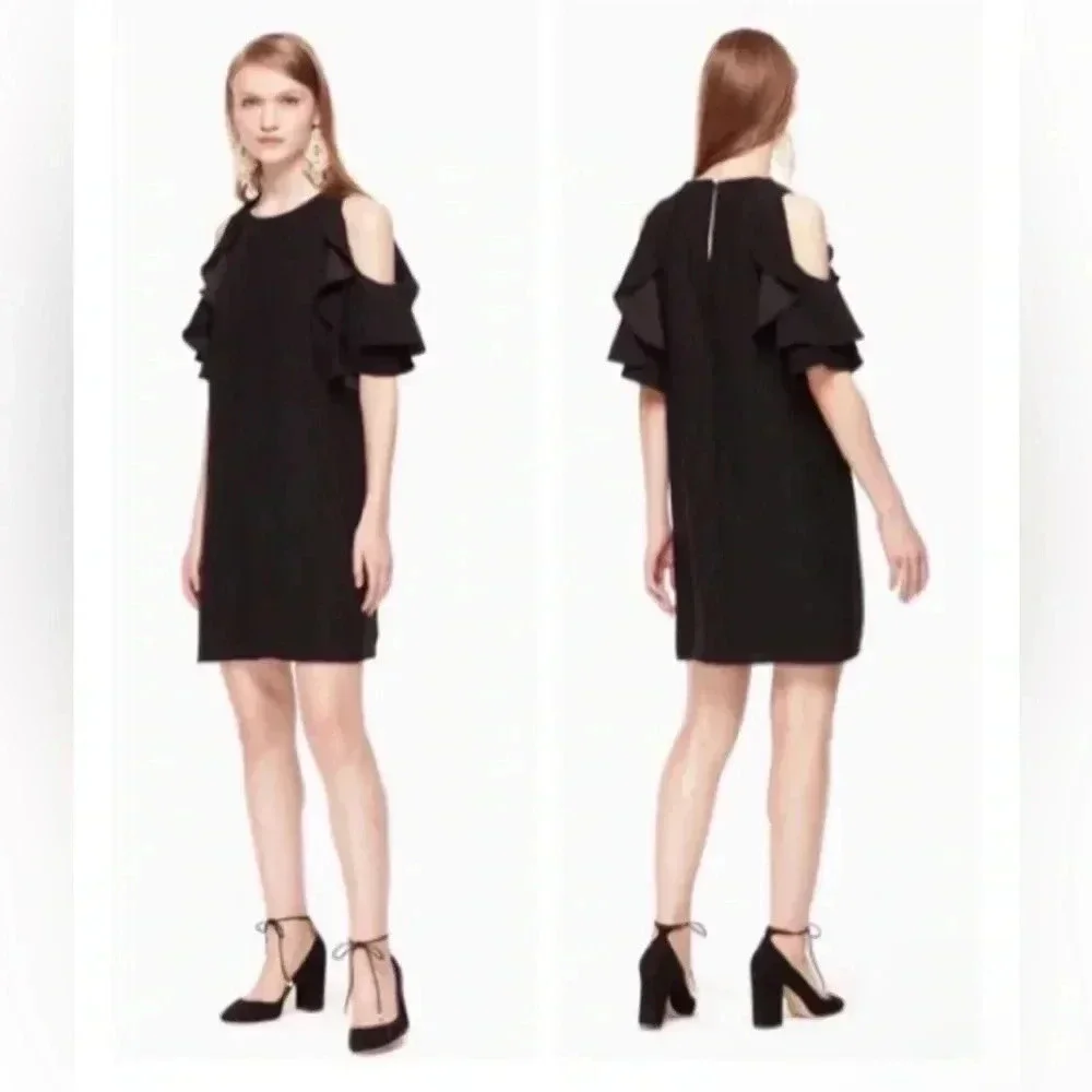Kate Spade Cold Shoulder Black Dress Size Medium